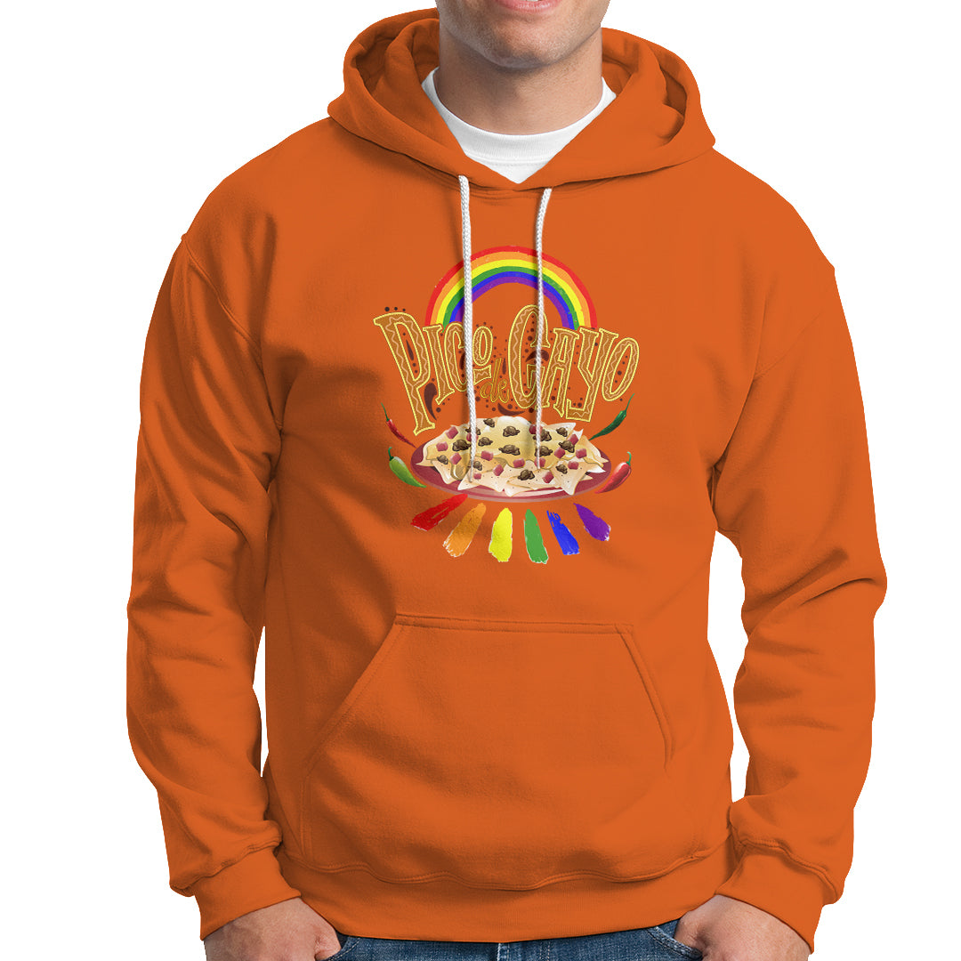 LGBT Hoodie Pico De Gayo Mexican Food with Rainbow - Wonder Print Shop