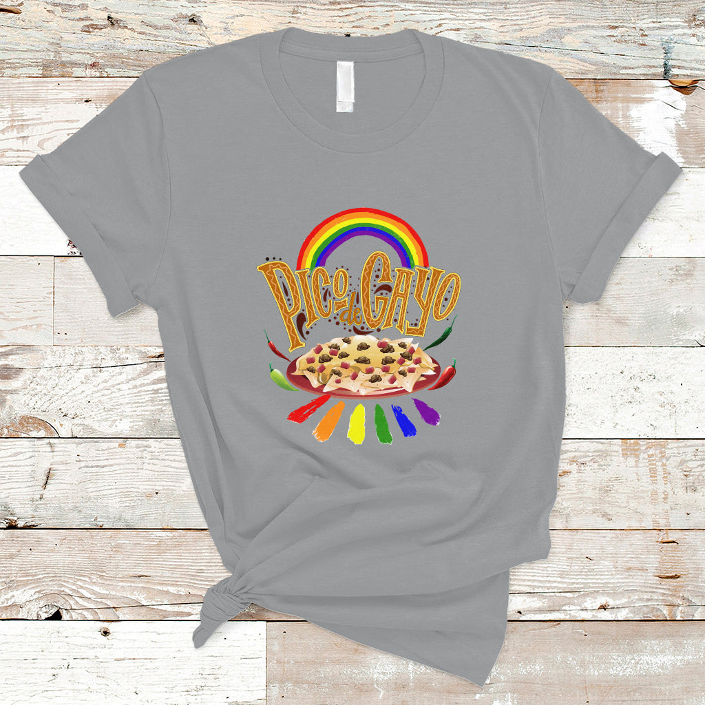 LGBT T Shirt Pico De Gayo Mexican Food with Rainbow - Wonder Print Shop