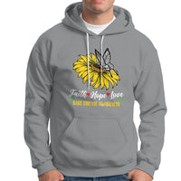 Rare Disease Awareness Hoodie Faith Hope Love with Zebra Butterfly - Wonder Print Shop
