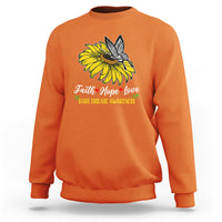 Rare Disease Awareness Sweatshirt Faith Hope Love with Zebra Butterfly - Wonder Print Shop
