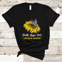 Rare Disease Awareness T Shirt Faith Hope Love with Zebra Butterfly - Wonder Print Shop
