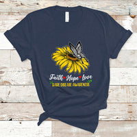 Rare Disease Awareness T Shirt Faith Hope Love with Zebra Butterfly - Wonder Print Shop