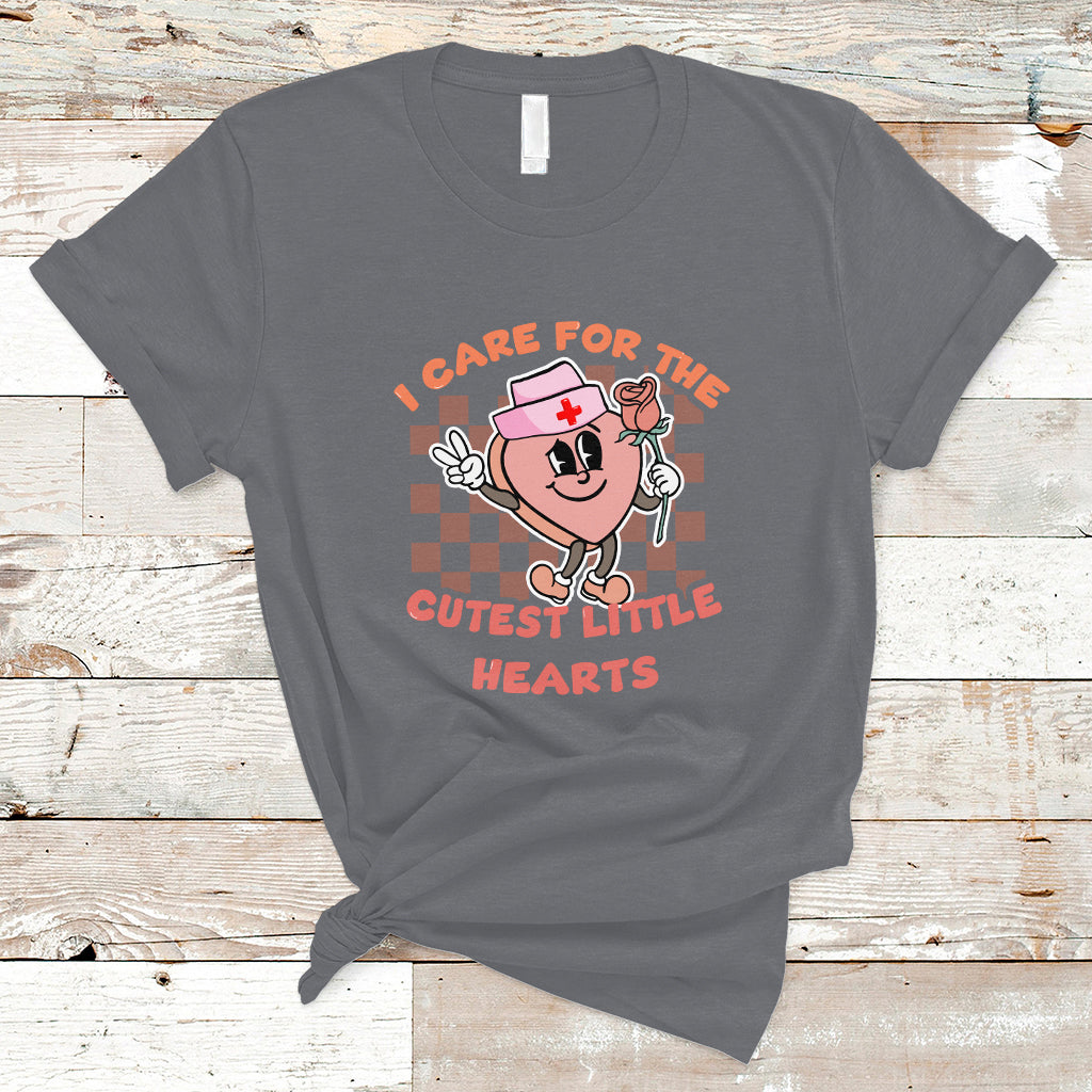 Nurse Valentine T Shirt Funny I Care For The Cutest Little Hearts - Wonder Print Shop