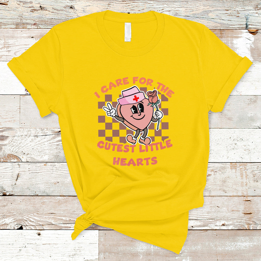 Nurse Valentine T Shirt Funny I Care For The Cutest Little Hearts - Wonder Print Shop