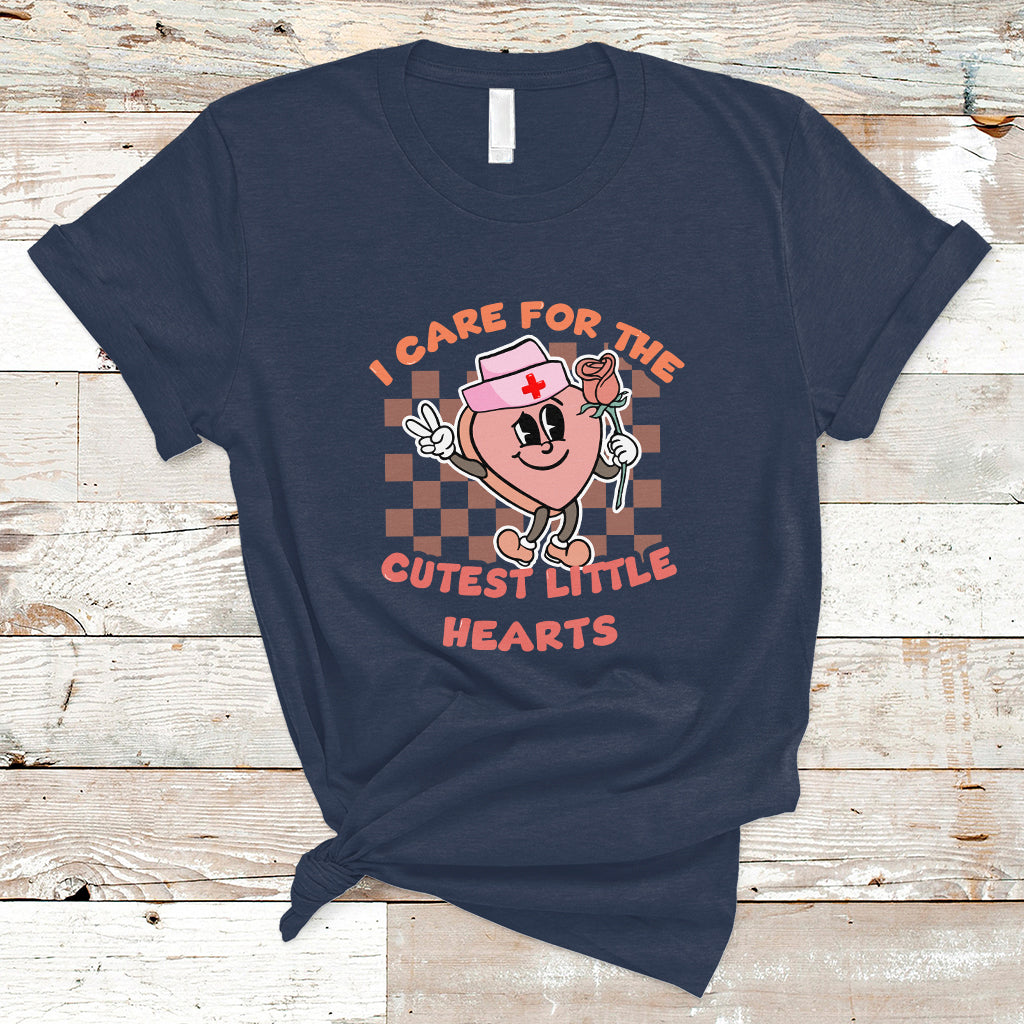 Nurse Valentine T Shirt Funny I Care For The Cutest Little Hearts - Wonder Print Shop