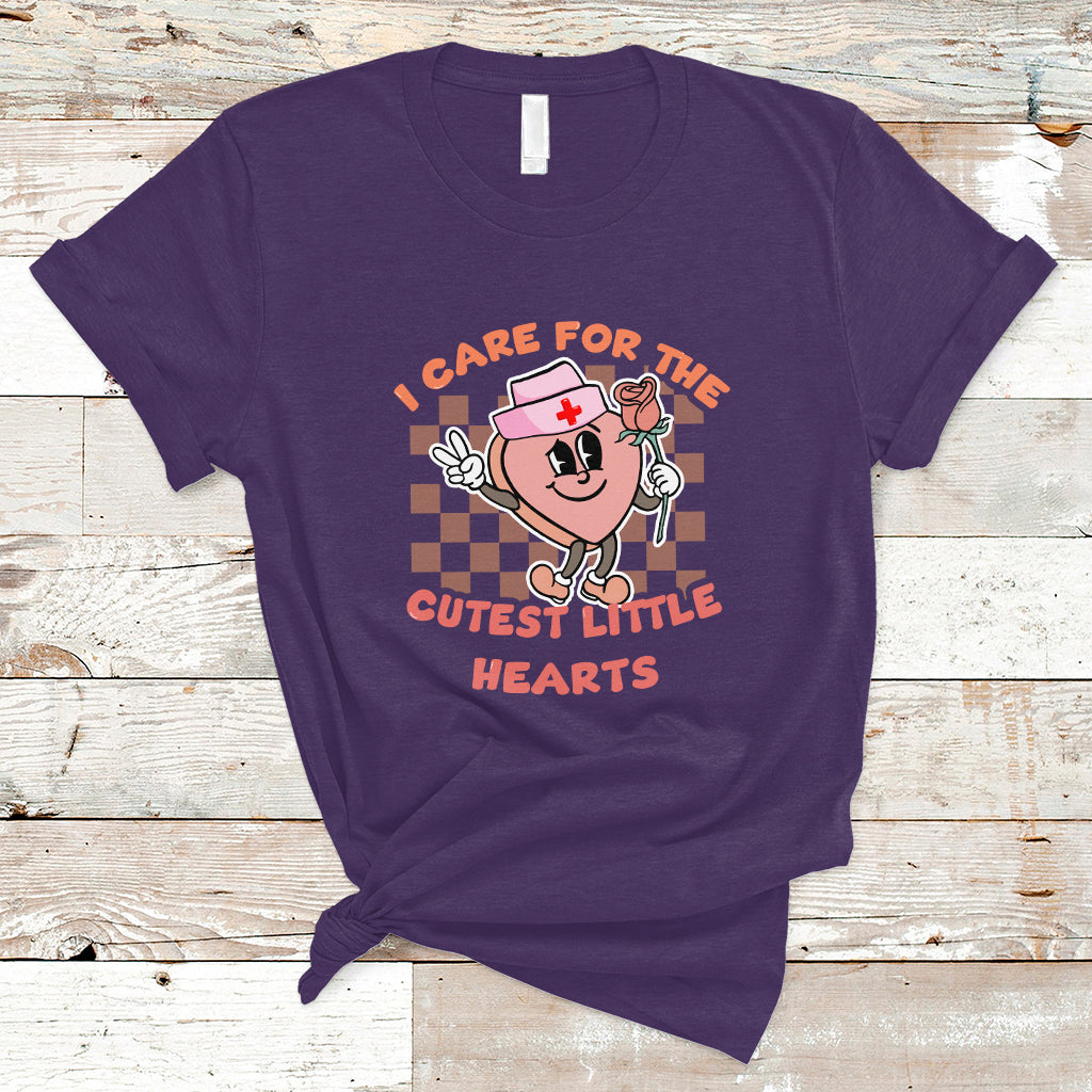 Nurse Valentine T Shirt Funny I Care For The Cutest Little Hearts - Wonder Print Shop