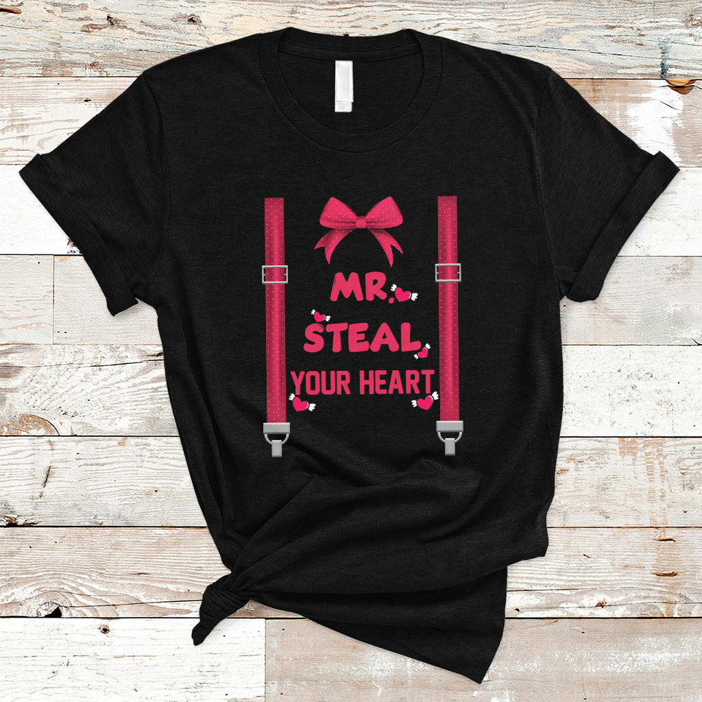 Funny Mr. Steal Your Heart Valentines Day For Boys Men Gifts T Shirt - Wonder Print Shop