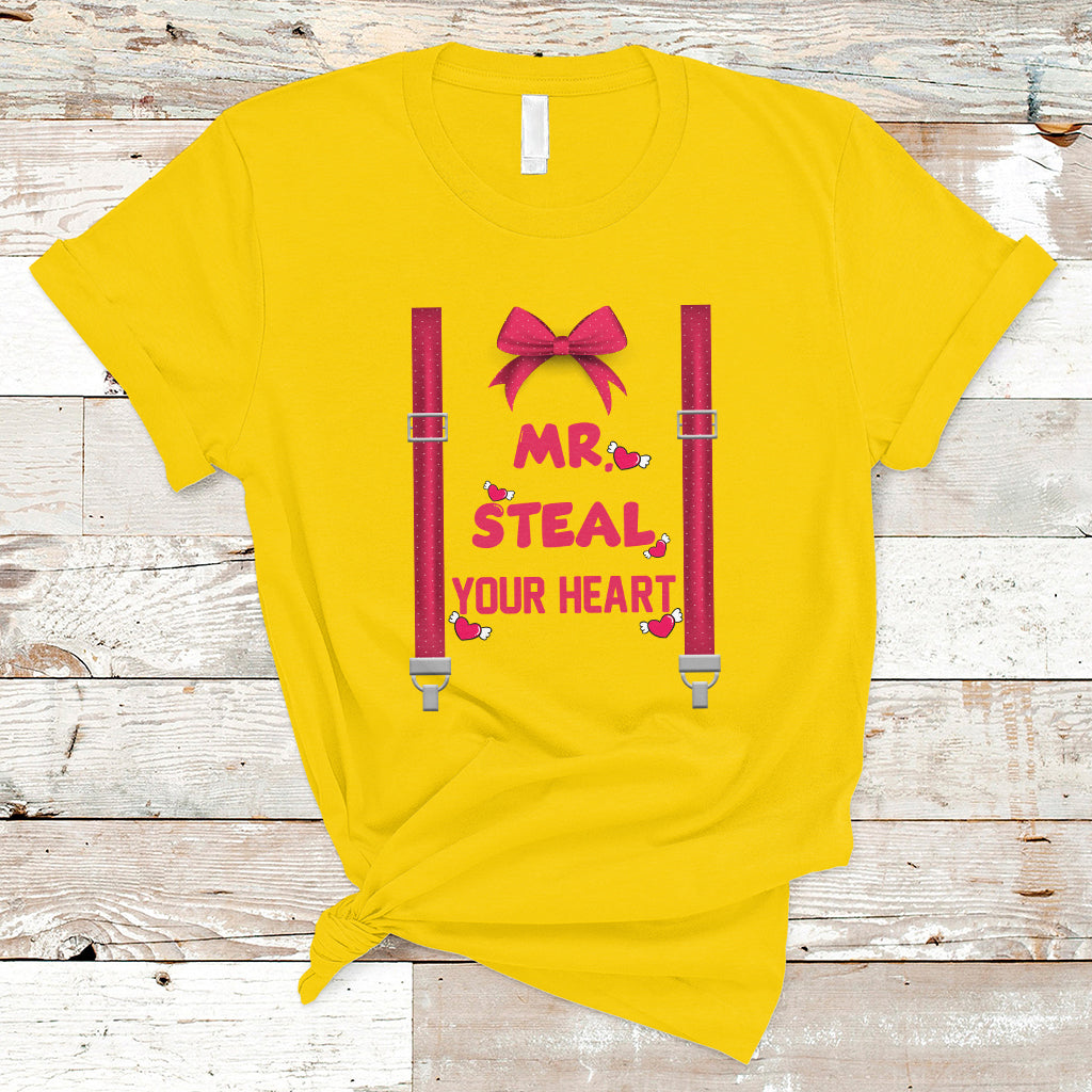 Funny Mr. Steal Your Heart Valentines Day For Boys Men Gifts T Shirt - Wonder Print Shop