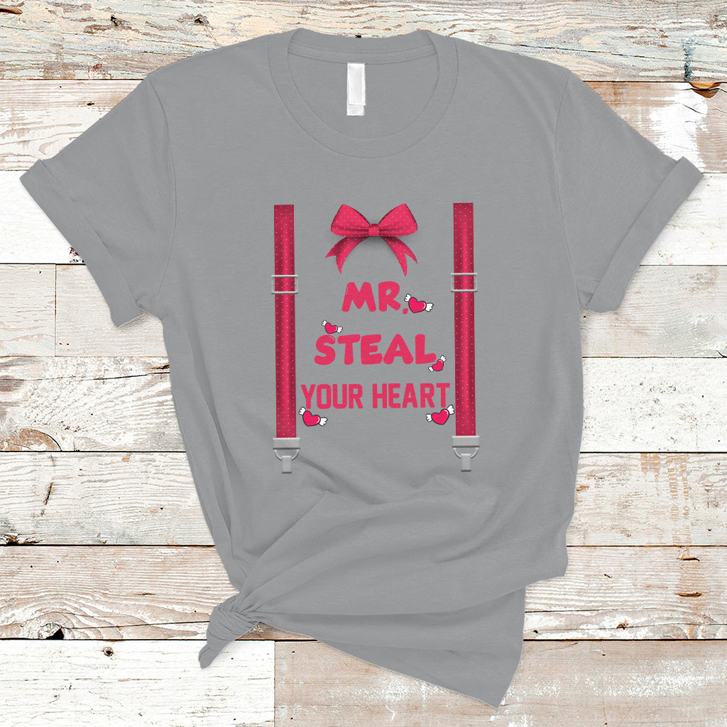 Funny Mr. Steal Your Heart Valentines Day For Boys Men Gifts T Shirt - Wonder Print Shop