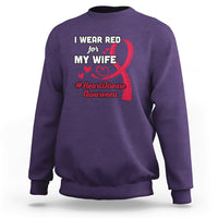 I Wear Red For My Wife Heart Disease Awareness Sweatshirt - Wonder Print Shop