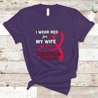 I Wear Red For My Wife Heart Disease Awareness T Shirt - Wonder Print Shop