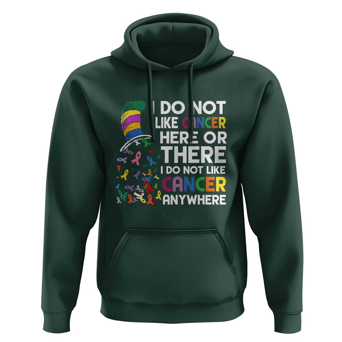 I Do Not Like Cancer Here or There - Funny Cancer Awareness Hoodie