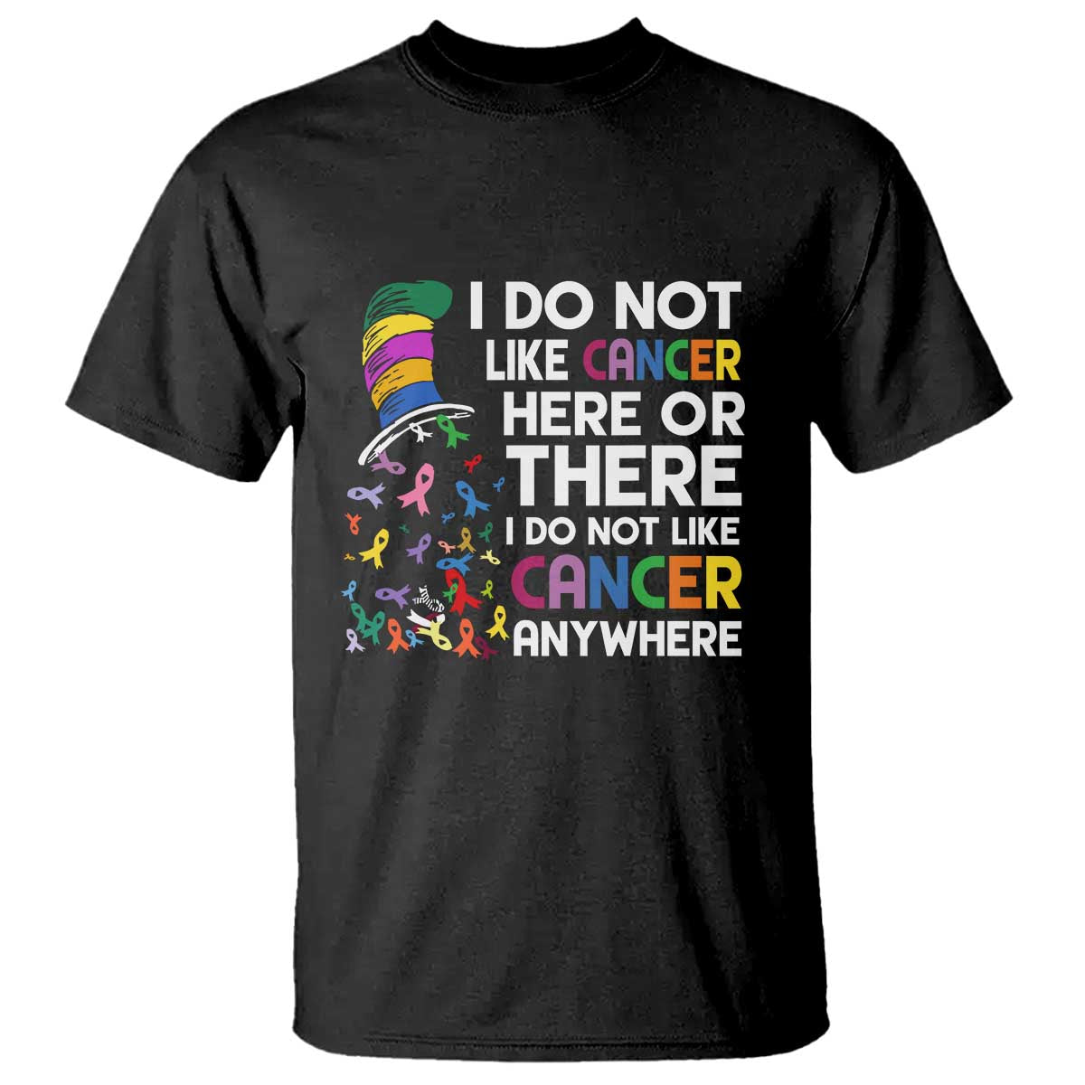 I Do Not Like Cancer Here or There - Funny Cancer Awareness T Shirt - Wonder Print Shop