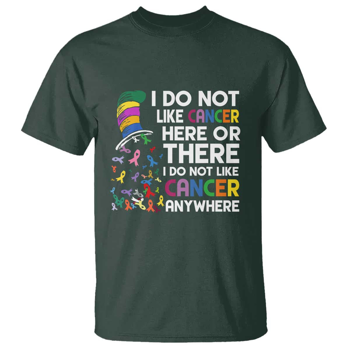 I Do Not Like Cancer Here or There - Funny Cancer Awareness T Shirt - Wonder Print Shop