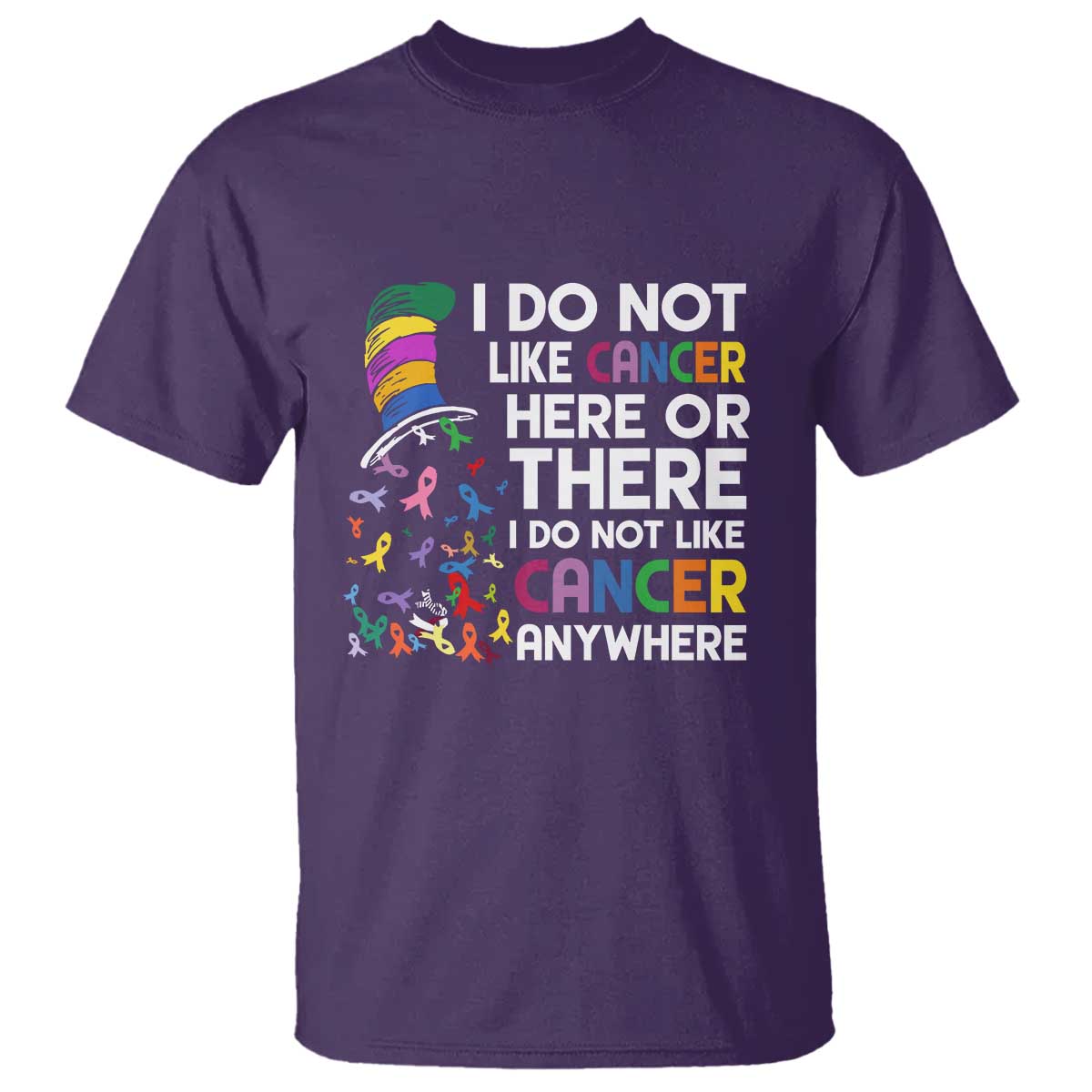 I Do Not Like Cancer Here or There - Funny Cancer Awareness T Shirt - Wonder Print Shop