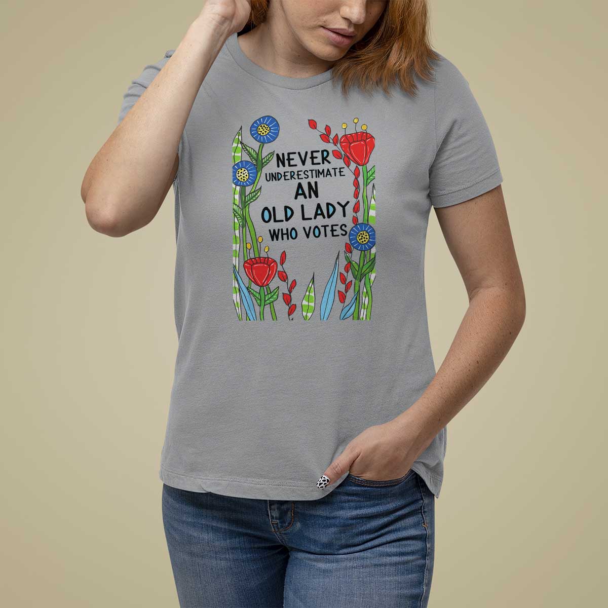 Never Underestimate an Old Lady Who Votes T Shirt For Women Feminist Gift for Women - Wonder Print Shop