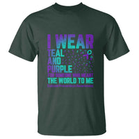 I Wear Teal and Purple for Someone Who Meant the World to Me - Suicide Prevention & Awareness T Shirt - Wonder Print Shop