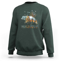 And Into the Forest I Go - Nature Lover Outdoor Adventure Sweatshirt Wilderness Compass & Bear Design - Wonder Print Shop