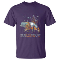 And Into the Forest I Go - Nature Lover Outdoor Adventure T Shirt Wilderness Compass & Bear Design - Wonder Print Shop