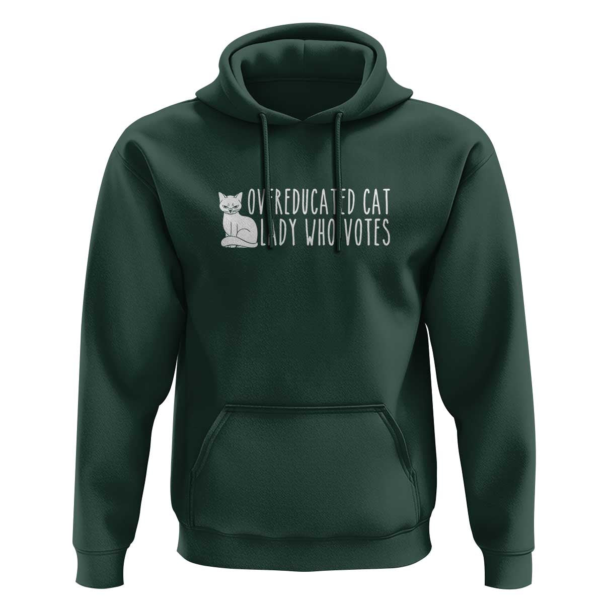Overeducated Cat Lady Who Votes - Feminist Women's Rights Hoodie Funny Feminism