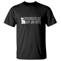 Overeducated Cat Lady Who Votes - Feminist Women's Rights T Shirt Funny Feminism - Wonder Print Shop