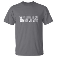 Overeducated Cat Lady Who Votes - Feminist Women's Rights T Shirt Funny Feminism - Wonder Print Shop