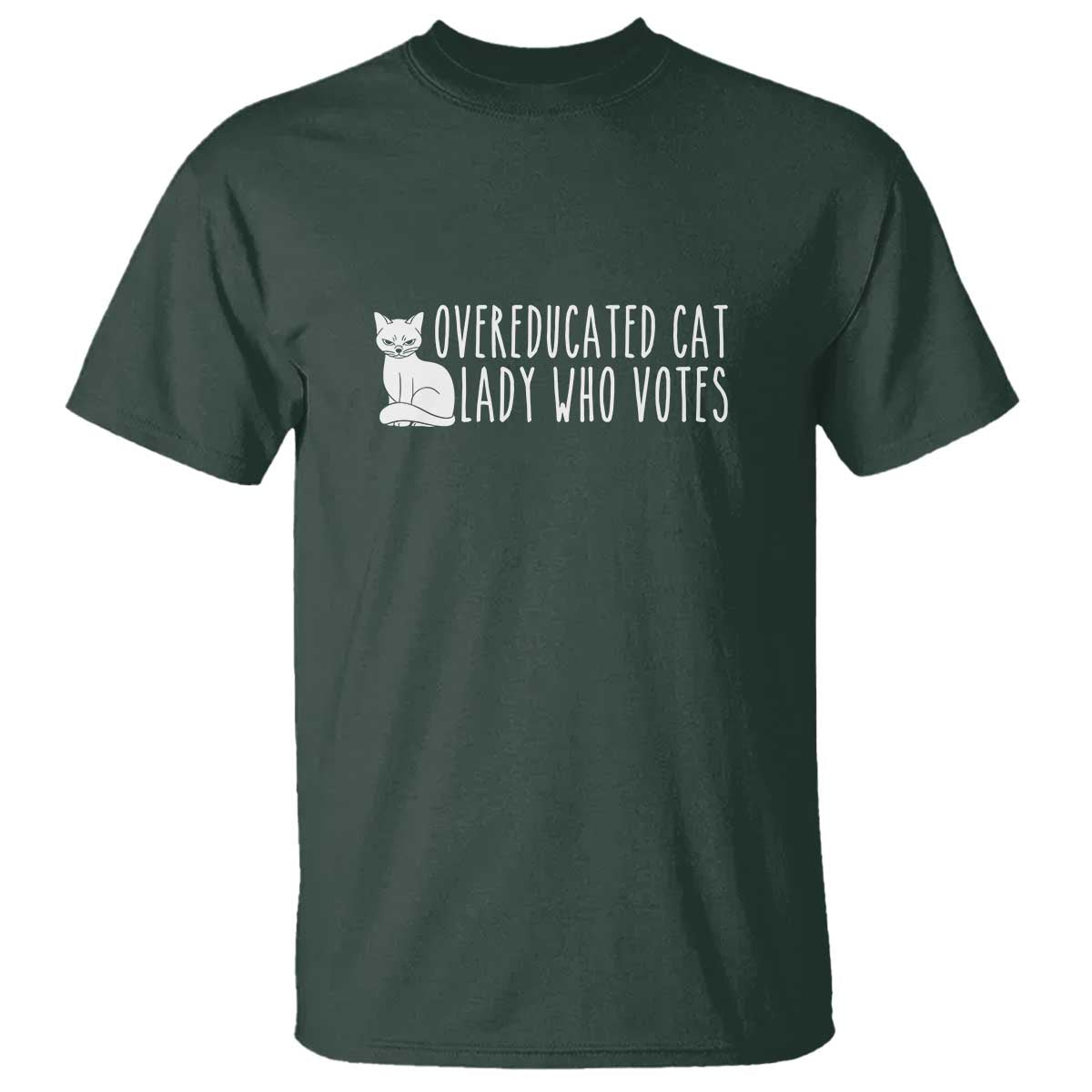 Overeducated Cat Lady Who Votes - Feminist Women's Rights T Shirt Funny Feminism - Wonder Print Shop