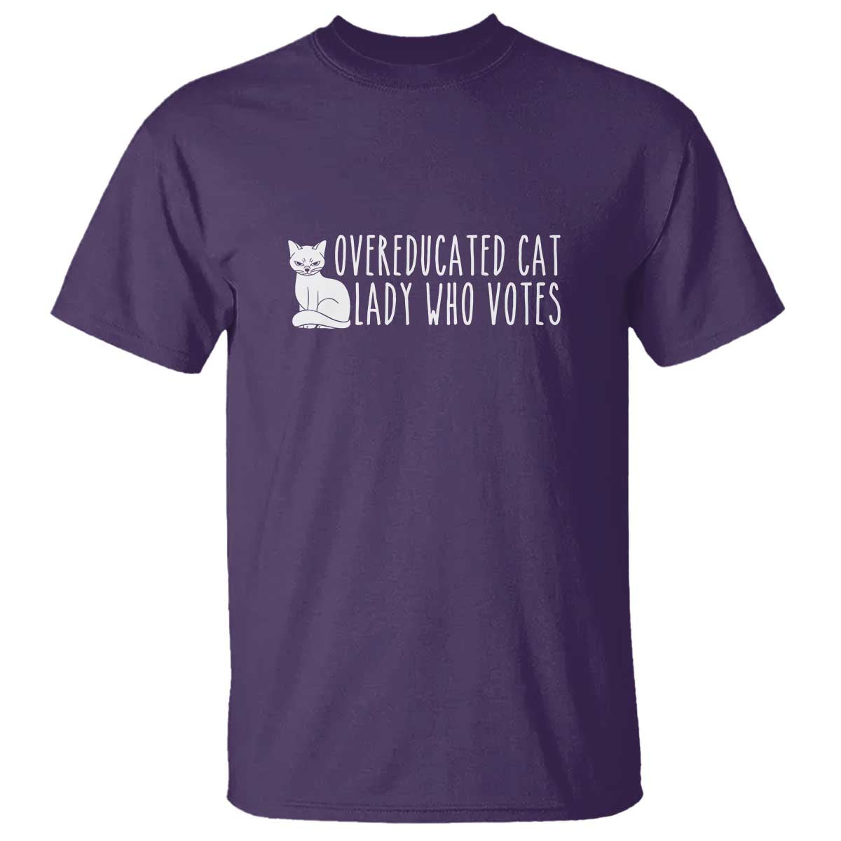 Overeducated Cat Lady Who Votes - Feminist Women's Rights T Shirt Funny Feminism - Wonder Print Shop