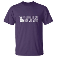 Overeducated Cat Lady Who Votes - Feminist Women's Rights T Shirt Funny Feminism - Wonder Print Shop