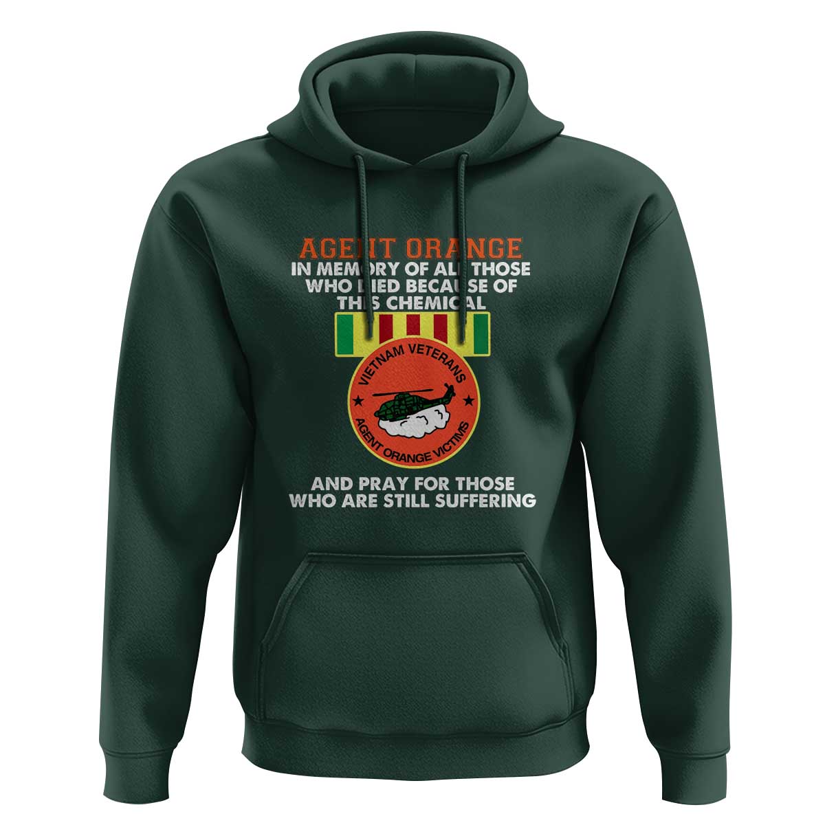 Agent Orange Awareness Hoodie Agent Orange Remember Our Sacrifice - Patriotic Veterans Day Gift for U.S. Veteran Dad or Grandpa