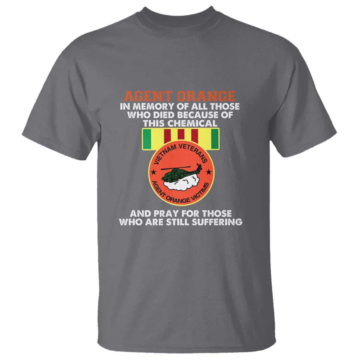 Agent Orange Awareness T Shirt Agent Orange Remember Our Sacrifice - Patriotic Veterans Day Gift for U.S. Veteran Dad or Grandpa - Wonder Print Shop
