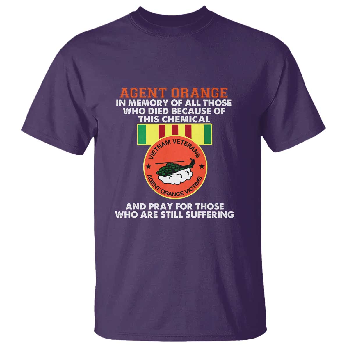 Agent Orange Awareness T Shirt Agent Orange Remember Our Sacrifice - Patriotic Veterans Day Gift for U.S. Veteran Dad or Grandpa - Wonder Print Shop