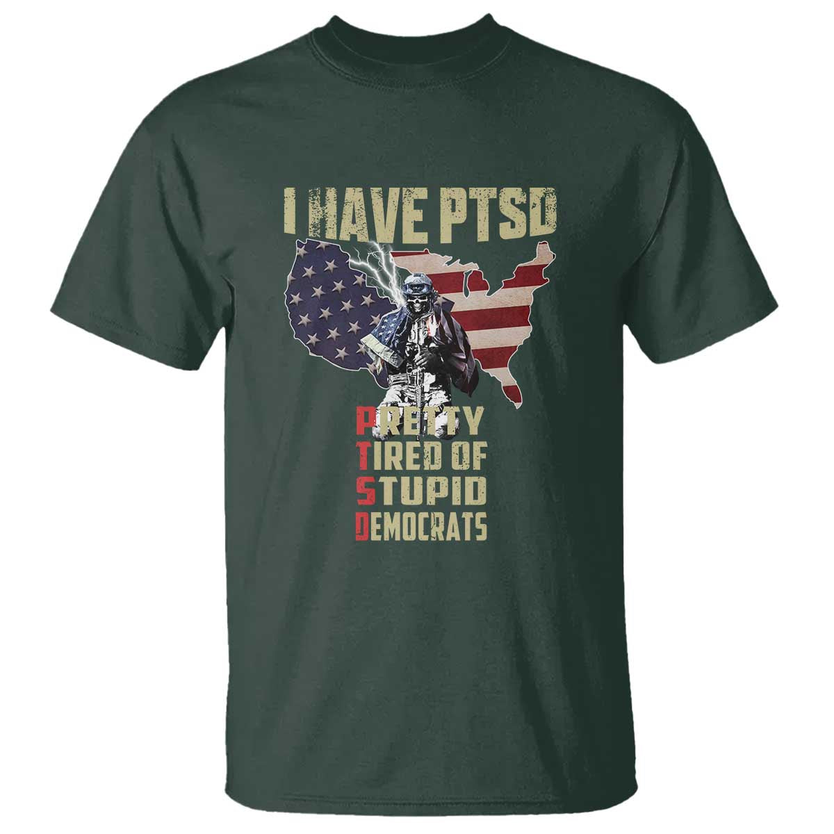 I Have PTSD T Shirt Patriotic Gift for U.S. Dad or Grandpa - Perfect for Veterans & Patriots - Wonder Print Shop
