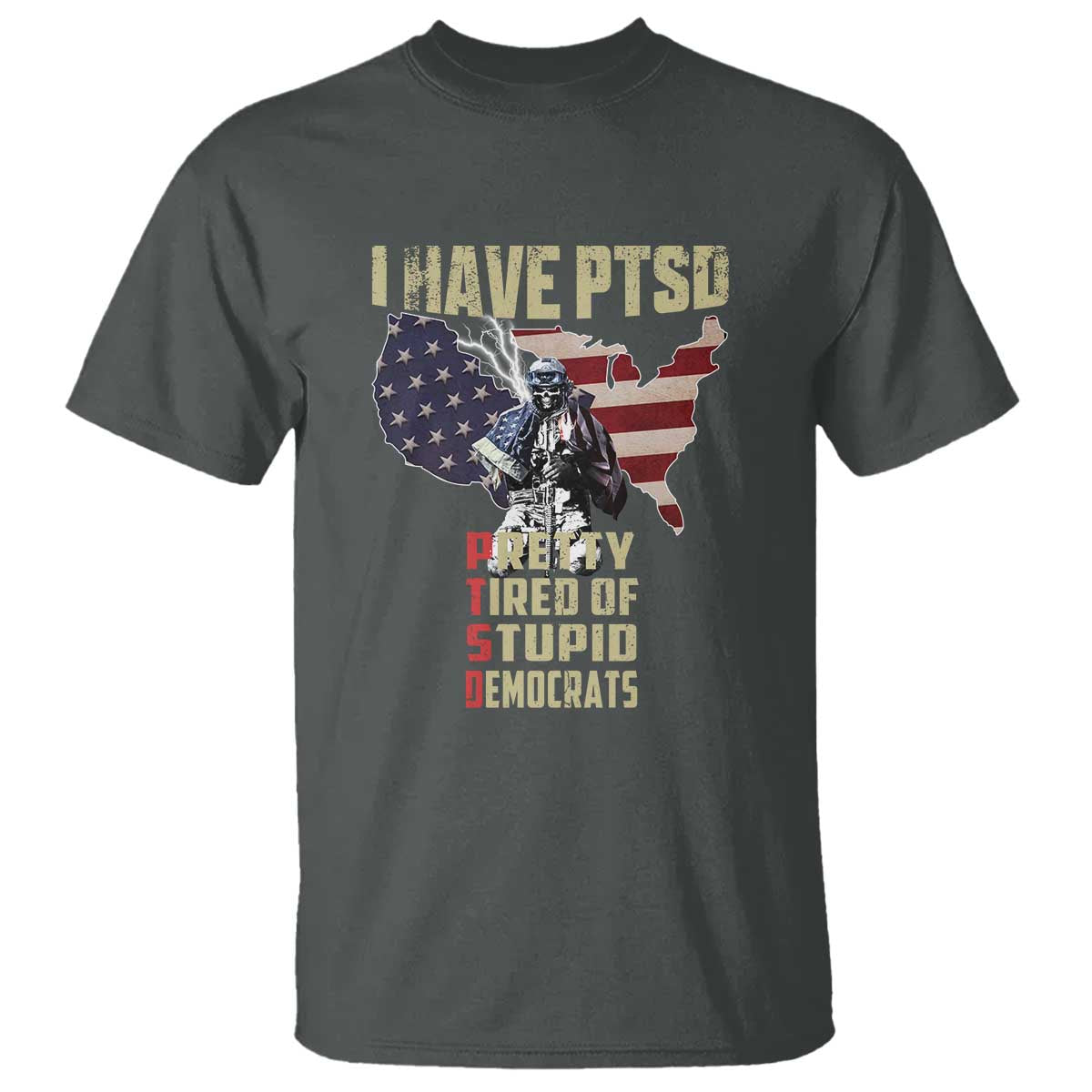 I Have PTSD T Shirt Patriotic Gift for U.S. Dad or Grandpa - Perfect for Veterans & Patriots - Wonder Print Shop