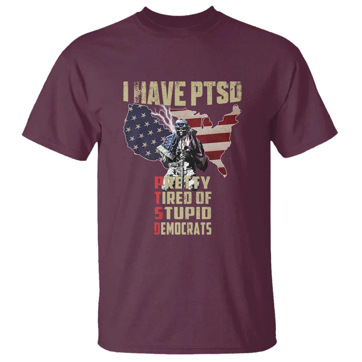I Have PTSD T Shirt Patriotic Gift for U.S. Dad or Grandpa - Perfect for Veterans & Patriots - Wonder Print Shop
