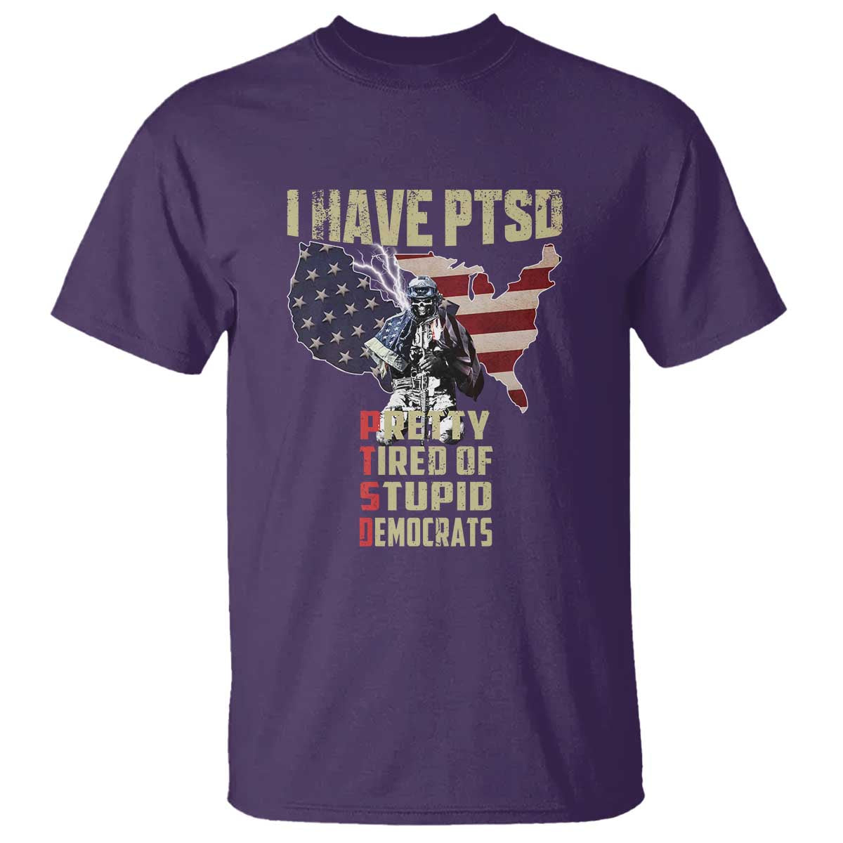 I Have PTSD T Shirt Patriotic Gift for U.S. Dad or Grandpa - Perfect for Veterans & Patriots - Wonder Print Shop