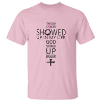 The Day Cancer Showed Up, God Showed Up Bigger - Inspirational Faith & Cancer Support T Shirt - Wonder Print Shop