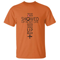 The Day Cancer Showed Up, God Showed Up Bigger - Inspirational Faith & Cancer Support T Shirt - Wonder Print Shop
