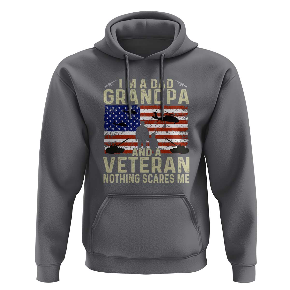 I'm a Dad, Grandpa, and Veteran - Vintage Patriotic Veterans Day Hoodie