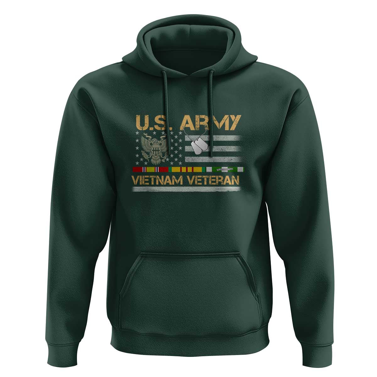 US Army Vietnam Veteran - Patriotic USA Flag Military Hoodie Vietnam War Veteran Tribute