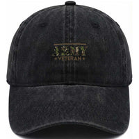 United States Army Veteran Washed Cotton Baseball Cap Proud Military Veteran