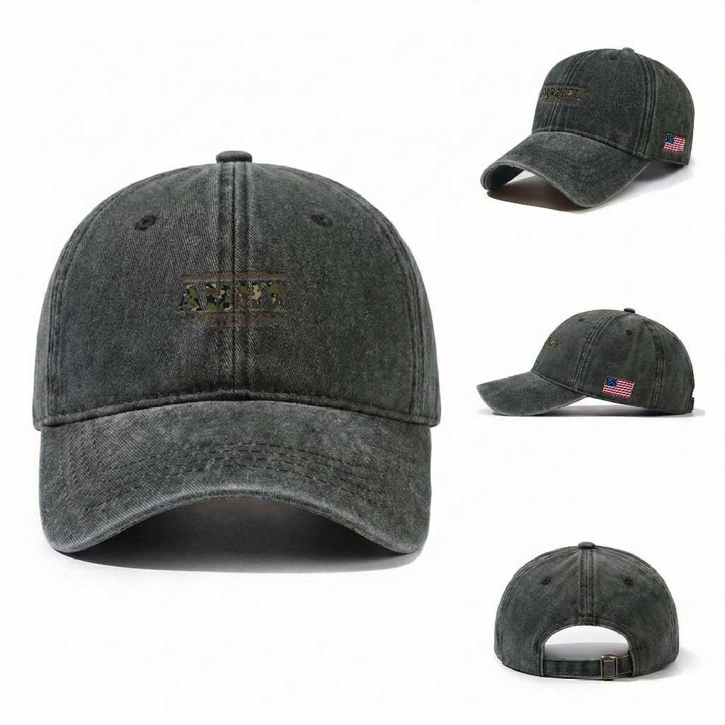United States Army Veteran Washed Cotton Baseball Cap Proud Military Veteran