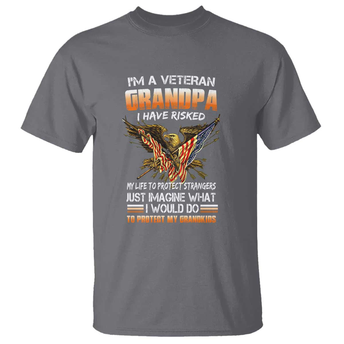 Veteran Grandpa T Shirt Proud Military Grandpa - Father's Day Gift for Veterans - Wonder Print Shop