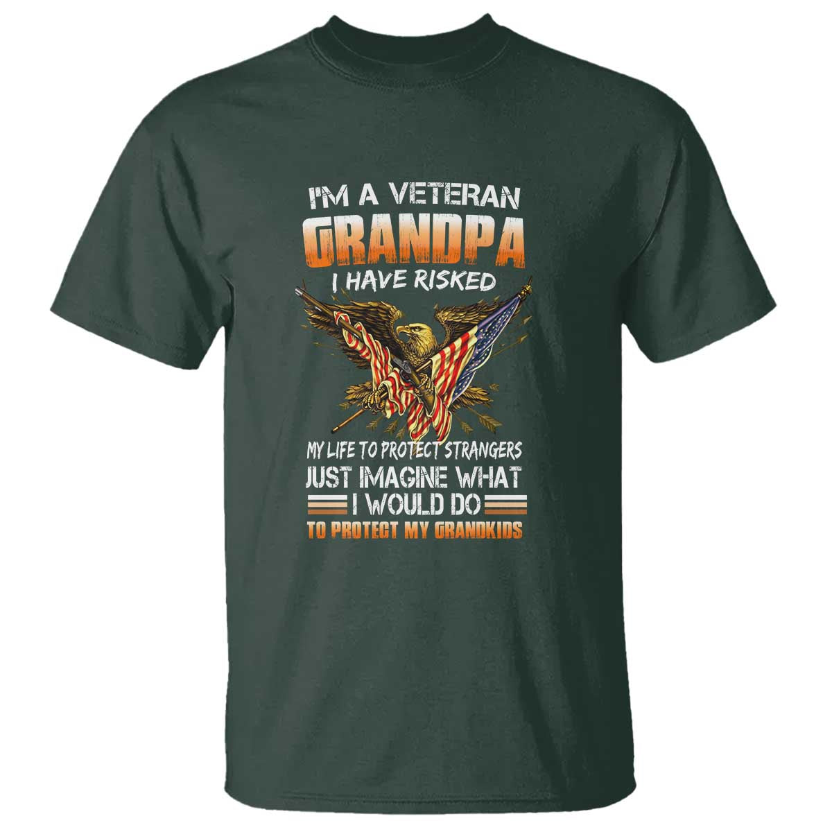 Veteran Grandpa T Shirt Proud Military Grandpa - Father's Day Gift for Veterans - Wonder Print Shop