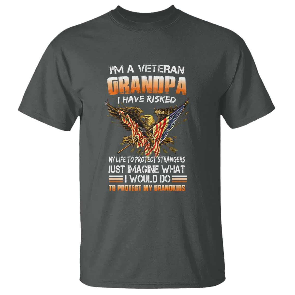 Veteran Grandpa T Shirt Proud Military Grandpa - Father's Day Gift for Veterans - Wonder Print Shop
