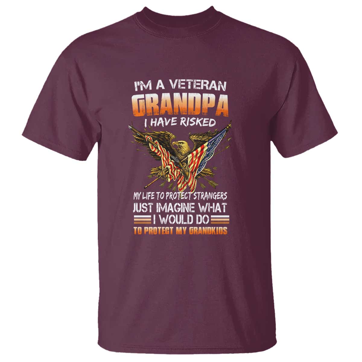 Veteran Grandpa T Shirt Proud Military Grandpa - Father's Day Gift for Veterans - Wonder Print Shop