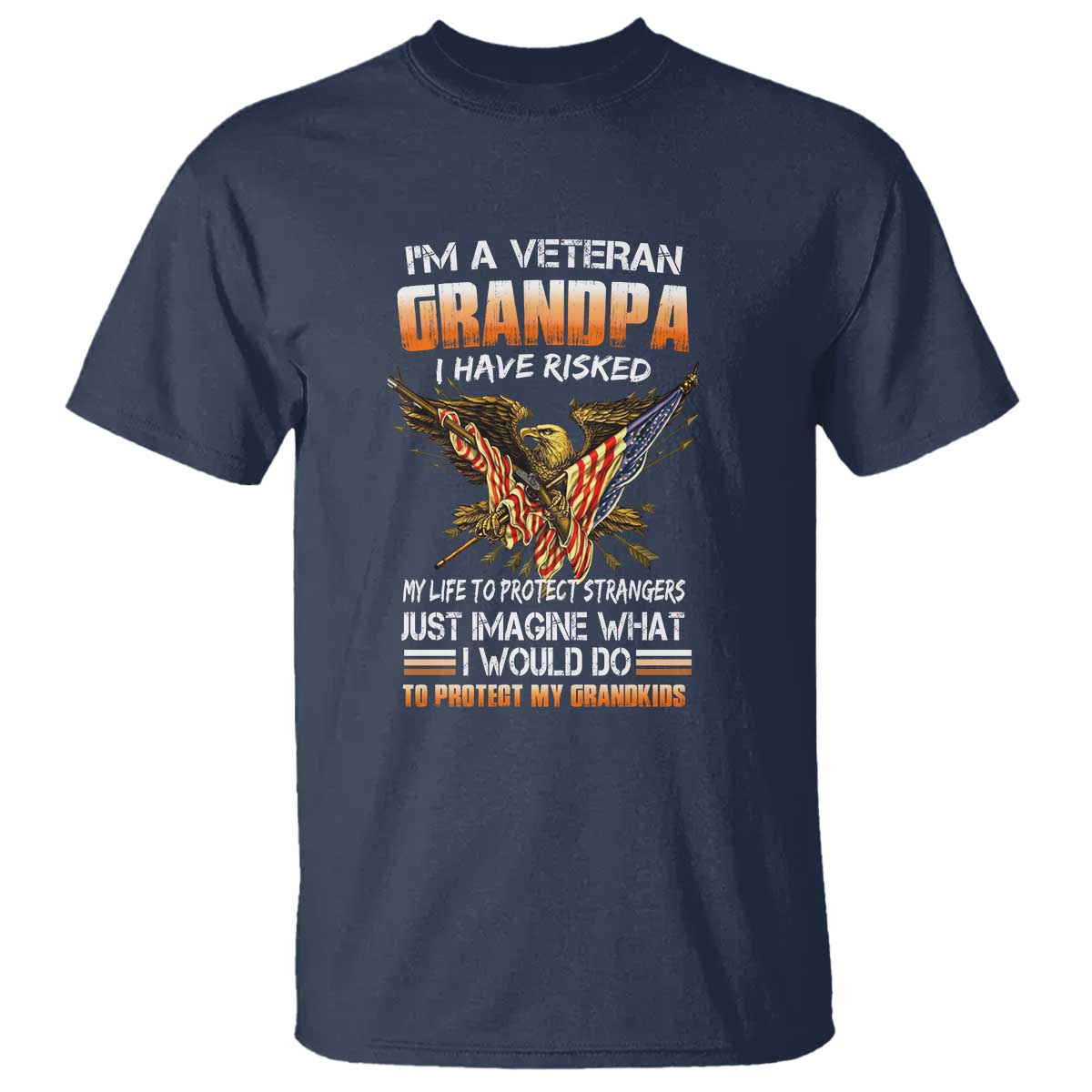 Veteran Grandpa T Shirt Proud Military Grandpa - Father's Day Gift for Veterans - Wonder Print Shop