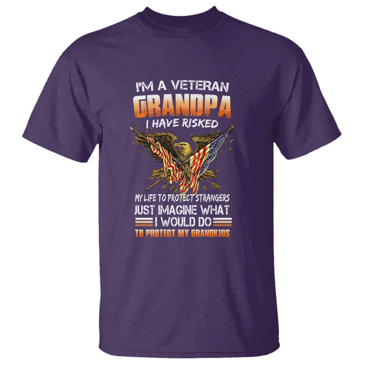Veteran Grandpa T Shirt Proud Military Grandpa - Father's Day Gift for Veterans - Wonder Print Shop