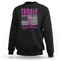 Female Veteran Sweatshirt - Three Sides: Veteran, Mother, Grandma - Proud Women's Military - Wonder Print Shop