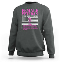 Female Veteran Sweatshirt - Three Sides: Veteran, Mother, Grandma - Proud Women's Military - Wonder Print Shop